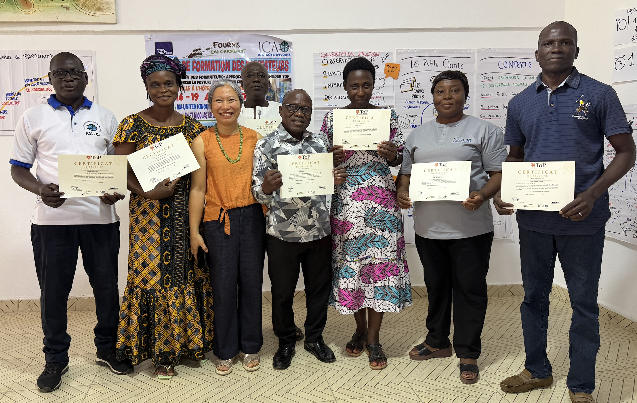 Participants certifiés ToP — ICA Côte d'Ivoire avec Fourmis du Changement